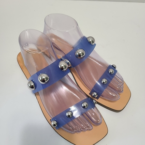 Marc Fisher‎ Frosted Lucite Stud Embellised Slide-on Sandals